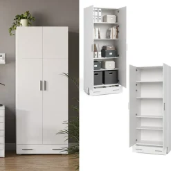 Aktenregal Frank Weiß 80 x 182.4 cm mit Schublade Vicco