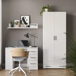 Aktenregal Frank Weiß 80 x 182.4 cm mit Schublade Vicco