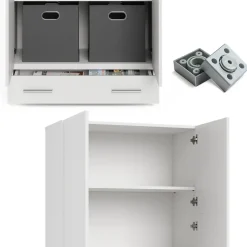 Aktenregal Frank Weiß 80 x 182.4 cm mit Schublade Vicco