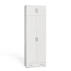 Aktenregal Frank Weiß 80 x 182.4 cm mit Schrankaufsatz und Schublade Vicco