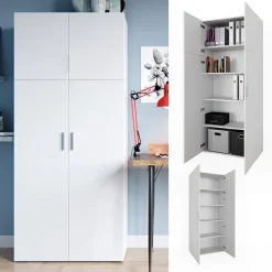 Aktenregal Frank Weiß 80 x 182.4 cm Vicco