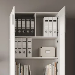 Aktenregal Frank Weiß 80 x 182.4 cm mit Schrankaufsatz Vicco