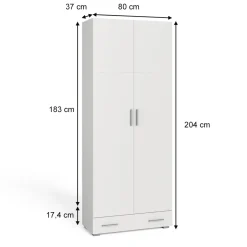 Aktenregal Ingo Weiß 80 x 182.4 cm mit Schublade Vicco
