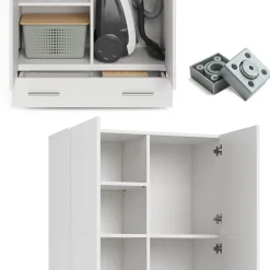 Aktenregal Ingo Weiß 80 x 182.4 cm mit Schublade Vicco