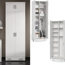 Aktenregal Ingo Weiß 80 x 182.4 cm mit Schrankaufsatz und Schublade Vicco