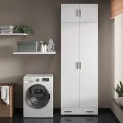 Aktenregal Ingo Weiß 80 x 182.4 cm mit Schrankaufsatz und Schublade Vicco