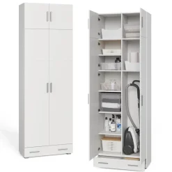 Aktenregal Ingo Weiß 80 x 182.4 cm mit Schrankaufsatz und Schublade Vicco