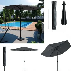 Ampelschirm Anthrazit 270 cm mit Schutzhülle OK-Living