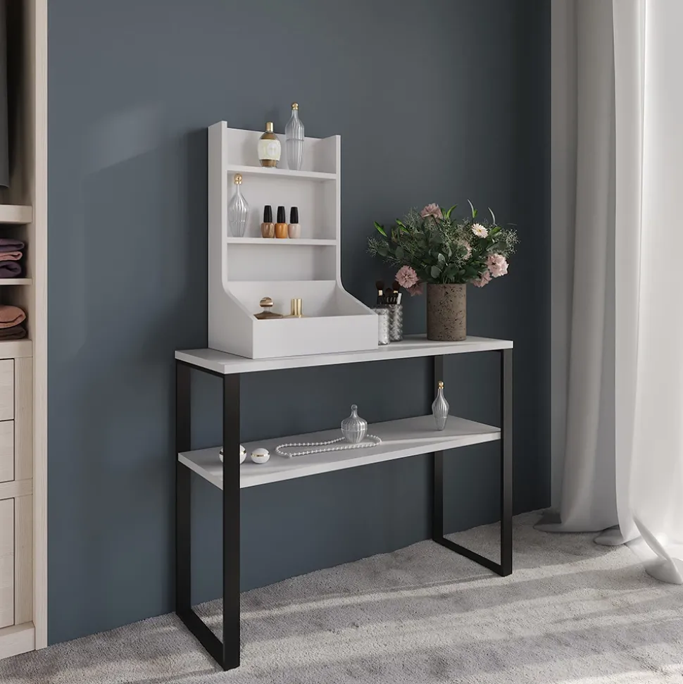 Anstellschrank Sherry Weiß 40 x 65 cm mit 3 Ablagefächern Vicco