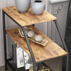 Anstelltisch Fyrk Eiche rustikal 30 x 60 cm mit 2 offenen Ablagen Vicco