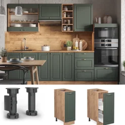 Apothekerschrank Fame-Line Grün-Gold Landhaus 30 cm ohne Arbeitsplatte Vicco