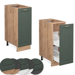 Apothekerschrank Fame-Line Grün-Gold Landhaus 30 cm ohne Arbeitsplatte Vicco