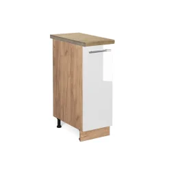 Apothekerschrank Fame-Line Weiß Hochglanz 30 cm , AP Eiche Vicco