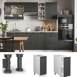 Apothekerschrank Fame-Line Anthrazit Landhaus 30 cm ohne Arbeitsplatte Vicco