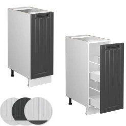 Apothekerschrank Fame-Line Anthrazit Landhaus 30 cm ohne Arbeitsplatte Vicco