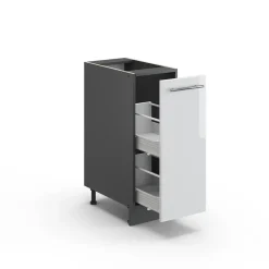 Apothekerschrank Fame-Line Weiß Hochglanz 30 cm , AP Eiche Vicco