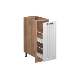 Apothekerschrank Fame-Line Weiß Landhaus 30 cm , AP Anthrazit Vicco