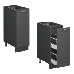 Apothekerschrank Fame-Line Anthrazit-Gold Landhaus 30 cm ohne Arbeitsplatte Vicco