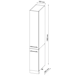 Apothekerschrank Fame-Line Anthrazit Hochglanz 30 cm Vicco