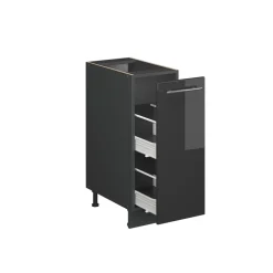 Apothekerschrank Fame-Line Anthrazit Hochglanz 30 cm ohne Arbeitsplatte Vicco