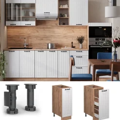 Apothekerschrank Fame-Line Weiß Landhaus 30 cm , AP Marmor Vicco