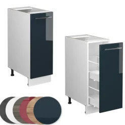 Apothekerschrank Fame-Line Dunkelblau Hochglanz 30 cm ohne Arbeitsplatte Vicco