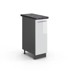 Apothekerschrank Fame-Line Weiß Hochglanz 30 cm , AP Anthrazit Vicco