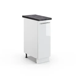 Apothekerschrank Fame-Line Weiß Hochglanz 30 cm , AP Anthrazit Vicco