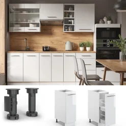 Apothekerschrank Fame-Line Weiß Hochglanz 30 cm , AP Anthrazit Vicco