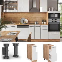 Apothekerschrank Fame-Line Weiß Hochglanz 30 cm ohne Arbeitsplatte Vicco