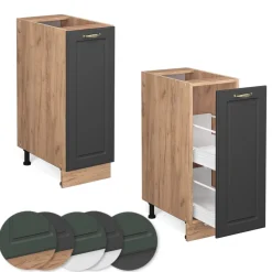 Apothekerschrank Fame-Line Anthrazit-Gold 30 cm ohne Arbeitsplatte Vicco