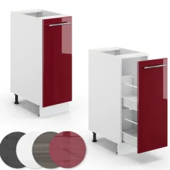 Apothekerschrank Fame-Line Bordeaux Hochglanz 30 cm ohne Arbeitsplatte Vicco