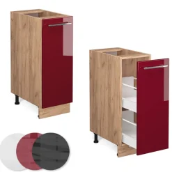 Apothekerschrank Fame-Line Bordeaux Hochglanz 30 cm ohne Arbeitsplatte Vicco