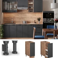 Apothekerschrank Fame-Line Dunkelgrau 30 cm ohne Arbeitsplatte Vicco