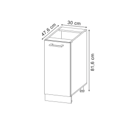Apothekerschrank R-Line Anthrazit Hochglanz 30 cm ohne Arbeitsplatte Vicco