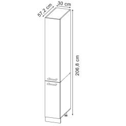 Apothekerschrank R-Line Anthrazit Landhaus 30 cm Vicco