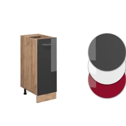 Apothekerschrank R-Line Anthrazit Hochglanz 30 cm AP Marmor Vicco