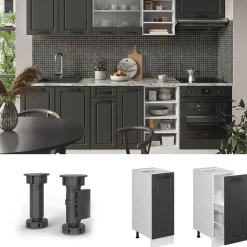 Apothekerschrank R-Line Anthrazit Landhaus 30 cm ohne Arbeitsplatte Vicco