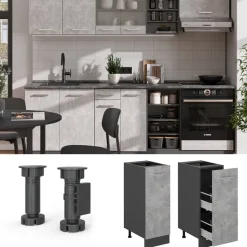 Apothekerschrank R-Line Beton 30 cm AP Marmor Vicco