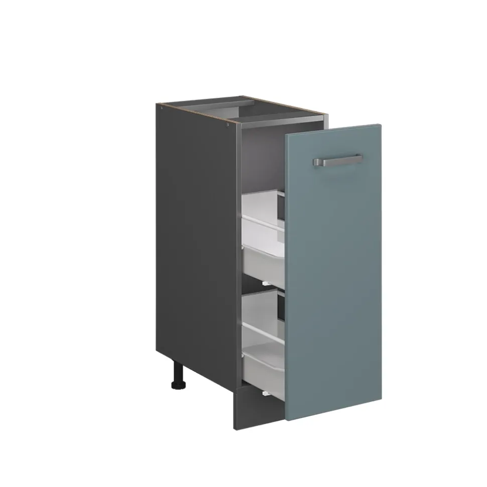 Apothekerschrank R-Line Blau-Grau 30 cm , AP Eiche Vicco