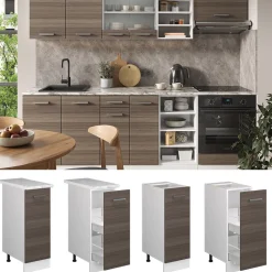 Apothekerschrank R-Line Edelgrau 30 cm , AP Eiche Vicco