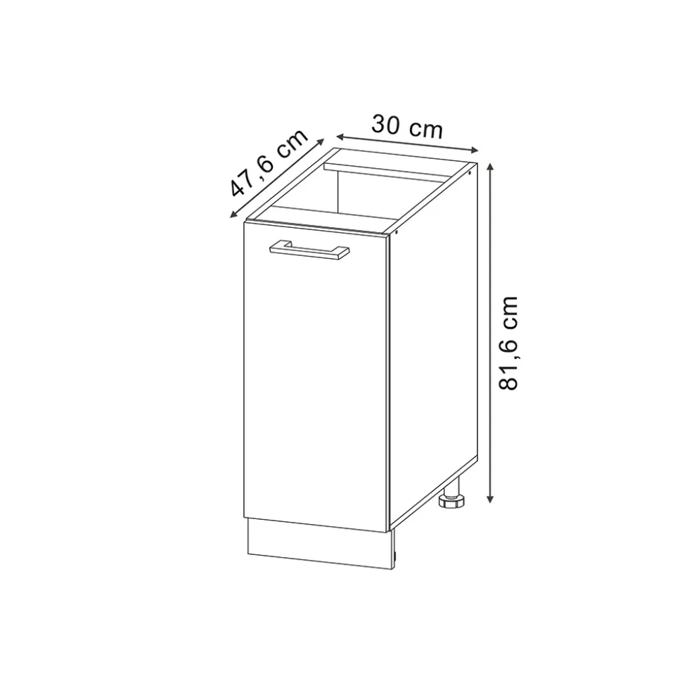 Apothekerschrank R-Line Goldkraft Eiche 30 cm , AP Eiche Vicco