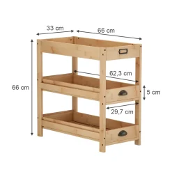 Aufbewahrungsregal Legum Braun 33 x 66 cm mit 3 Ablagen Vicco