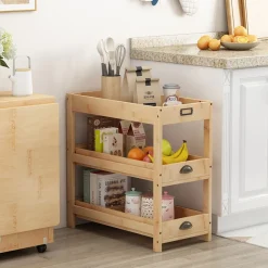 Aufbewahrungsregal Legum Braun 33 x 66 cm mit 3 Ablagen Vicco