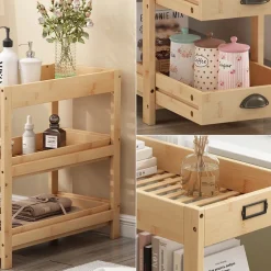 Aufbewahrungsregal Legum Braun 33 x 66 cm mit 3 Ablagen Vicco