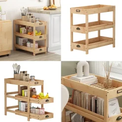 Aufbewahrungsregal Legum Braun 33 x 66 cm mit 3 Ablagen Vicco