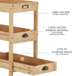 Aufbewahrungsregal Legum Braun 33 x 66 cm mit 3 Ablagen Vicco