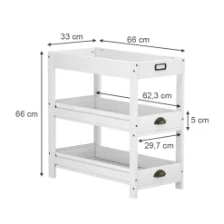 Aufbewahrungsregal Legum Weiß 33 x 66 cm mit 3 Ablagen Vicco
