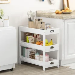 Aufbewahrungsregal Legum Weiß 33 x 66 cm mit 3 Ablagen Vicco