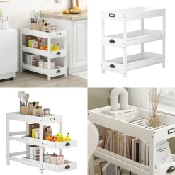 Aufbewahrungsregal Legum Weiß 33 x 66 cm mit 3 Ablagen Vicco